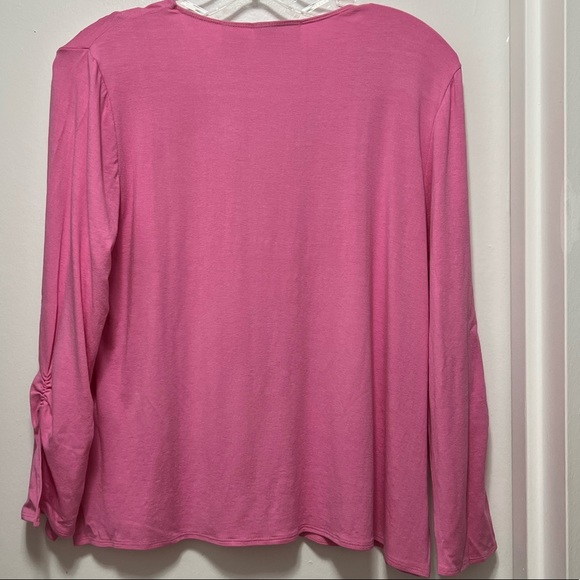 Pink Pullover w/ Ruching - Picture 2 of 6